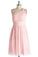 Simple Dress A-line One-shoulder Pink Chiffon Bridesmaid Dresses Reception Dresses