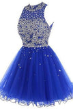Short Tulle Beading Homecoming Dress Prom Gown