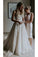 Strapless Beads Tulle Ivory Wedding Dresses V Neck Lace Appliques Beach Wedding Gowns