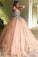 Unique Ball Gown V Neck Sleeveless Beading Tulle Prom Dresses Quinceanera Dress