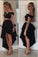 SexyTwo Pieces Modern Off the Shoulder A-Line Princess High Low Satin Homecoming Dresses
