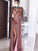 A-Line/Princess Chiffon V-neck Hand-Made Flower Sleeveless Floor-Length Dresses TPP0001782
