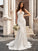 Trumpet/Mermaid Stretch Crepe V-neck Ruffles Sleeveless Court Train Wedding Dresses TPP0005897
