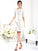 Sheath/Column Ruched 1/2 Sleeves Short Chiffon Bridesmaid Dresses TPP0005551