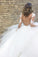 White Excellent Tulle Bateau Neckline Long Sleeves A-line Appliques Wedding Dresses