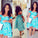 Short Off-shoulder Blue Lace Ruched Hi-lo Satin Chic Cocktail Dress Homecoming Dress